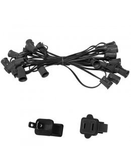 CL78551 E17-C9 Light Stringer, 37.5' Length, 18" Spacing, BLACK Wire